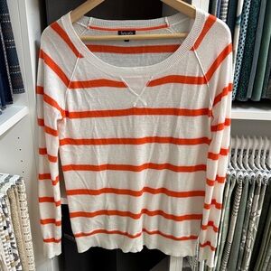 Splendid Orange and White Striped Sweater